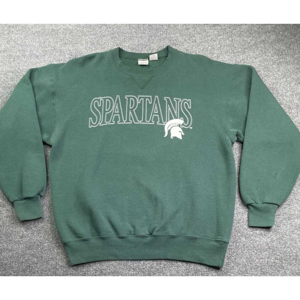 M. J. Soffe‎ Sweatshirt Mens L Green Michigan State Spartans Vintage Made in USA